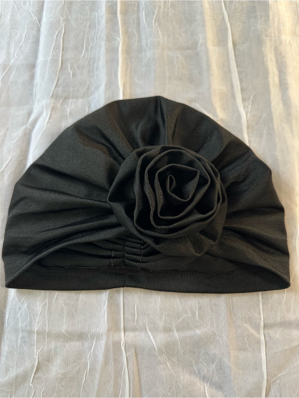 Black Floral Turban Hat - Women's Accessory